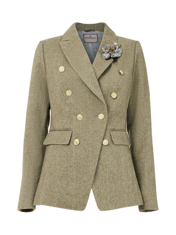 Joe Browns Green Petite Heritage Corsage Tweed Jacket - Image 7 of 7
