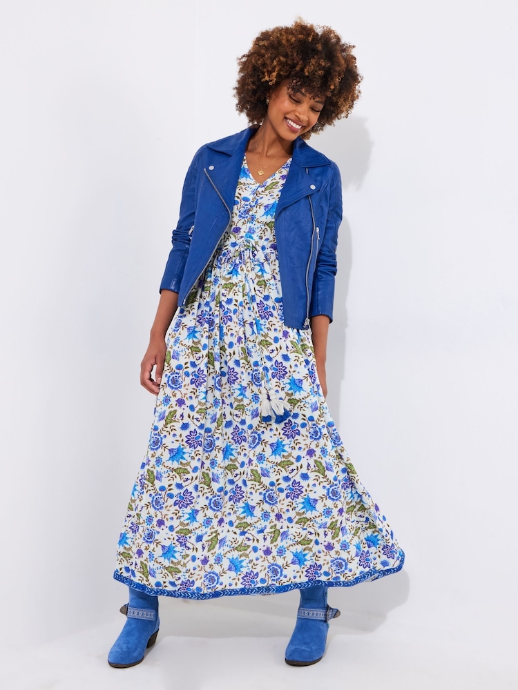 Joe Browns Blue Petite Sequin Floral Maxi Dress - Image 5 of 7
