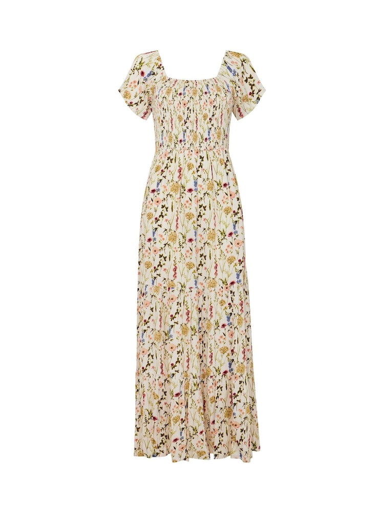 Joe Browns Cream Petite Puff Sleeve Floral Print Midaxi Dress - Image 5 of 5