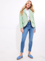 Joe Browns Green Petite Frayed Detail Tweed Jacket - Image 3 of 7