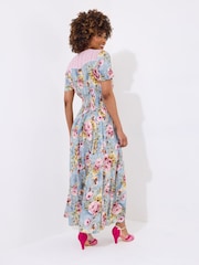 Joe Browns Blue Petite High Low Boho Border Maxi Dress - Image 5 of 7