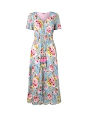 Joe Browns Blue Petite High Low Boho Border Maxi Dress - Image 7 of 7