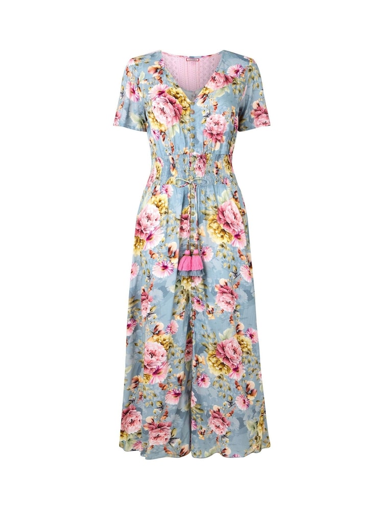 Joe Browns Blue Petite High Low Boho Border Maxi Dress - Image 7 of 7