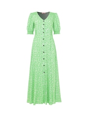 Joe Browns Green Petite Puff Sleeve Daisy Maxi Dress - Image 5 of 5