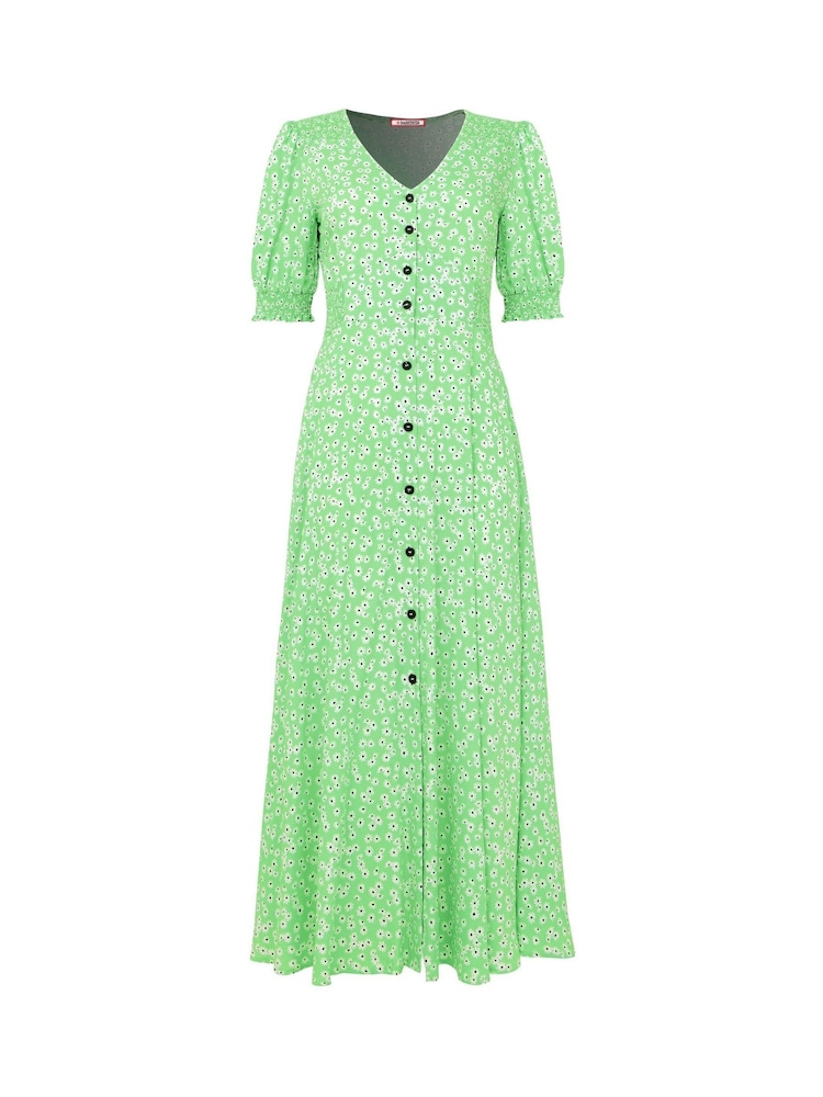 Joe Browns Green Petite Puff Sleeve Daisy Maxi Dress - Image 5 of 5