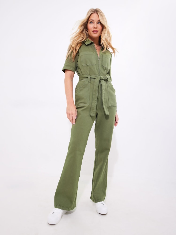 Joe Browns Green Petite Embroidered Belted Jumpsuit - Image 2 of 7