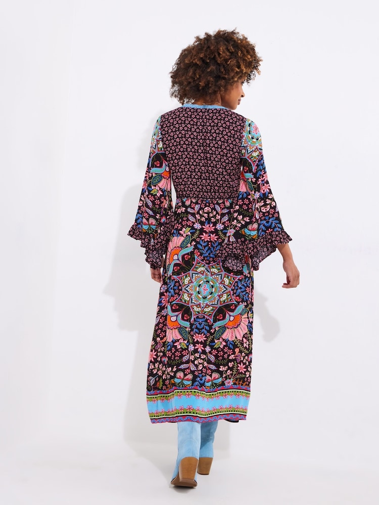 Joe Browns Black Petite Butterfly Border Print Maxi Dress - Image 3 of 7