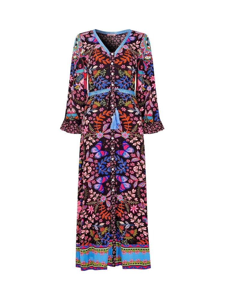 Joe Browns Black Petite Butterfly Border Print Maxi Dress - Image 7 of 7
