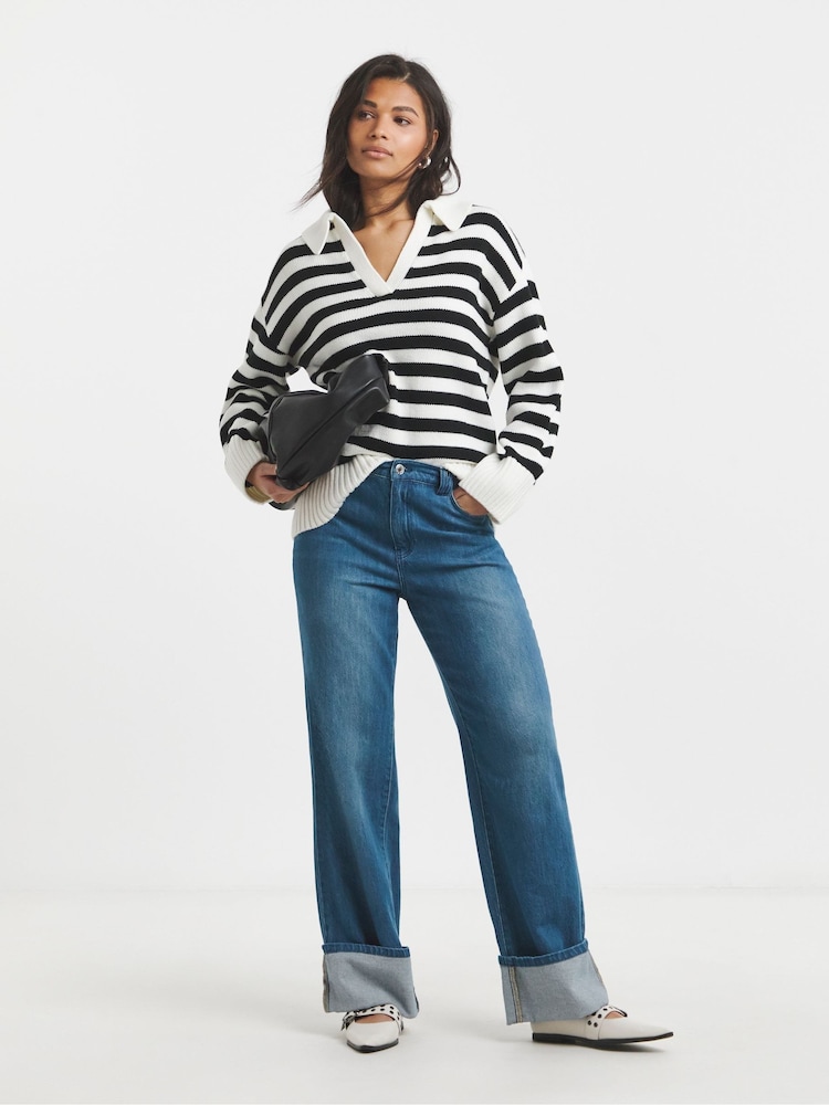 Simply Be Straight Leg Turn Up Denim Jeans - Bild 2 von 5