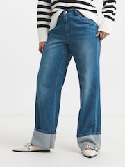 Simply Be Straight Leg Turn Up Denim Jeans - Bild 4 von 5