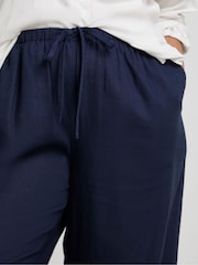 Simply Be Light Blue Wide Fit Tie Waist Wide Leg Trousers - Image 3 of 4