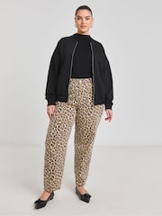 Simply Be Black Zip Through Bomber Jacket - Image 2 of 4