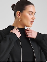 Simply Be Black Zip Through Bomber Jacket - Image 3 of 4