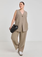 Simply Be Nude Tab Detail Longline Waistcoat - Image 2 of 5
