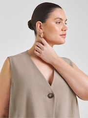 Simply Be Nude Tab Detail Longline Waistcoat - Image 4 of 5