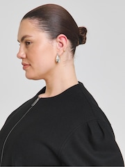 Simply Be Black Faux Wool Bubble Hem Jacket - Image 3 of 4