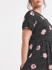 Simply Be Black Supersoft Scoop Neck Pocket Midi Dress - Image 3 of 5