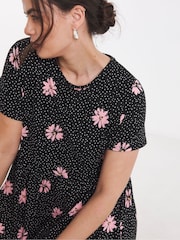 Simply Be Black Supersoft Scoop Neck Pocket Midi Dress - Image 4 of 5