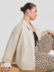 Simply Be Natural Cropped Utility 100% Cotton Jacket - Image 1 of 4