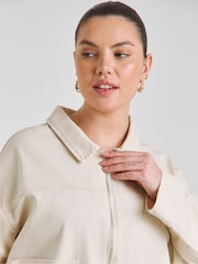 Simply Be Natural Cropped Utility 100% Cotton Jacket - Image 3 of 4