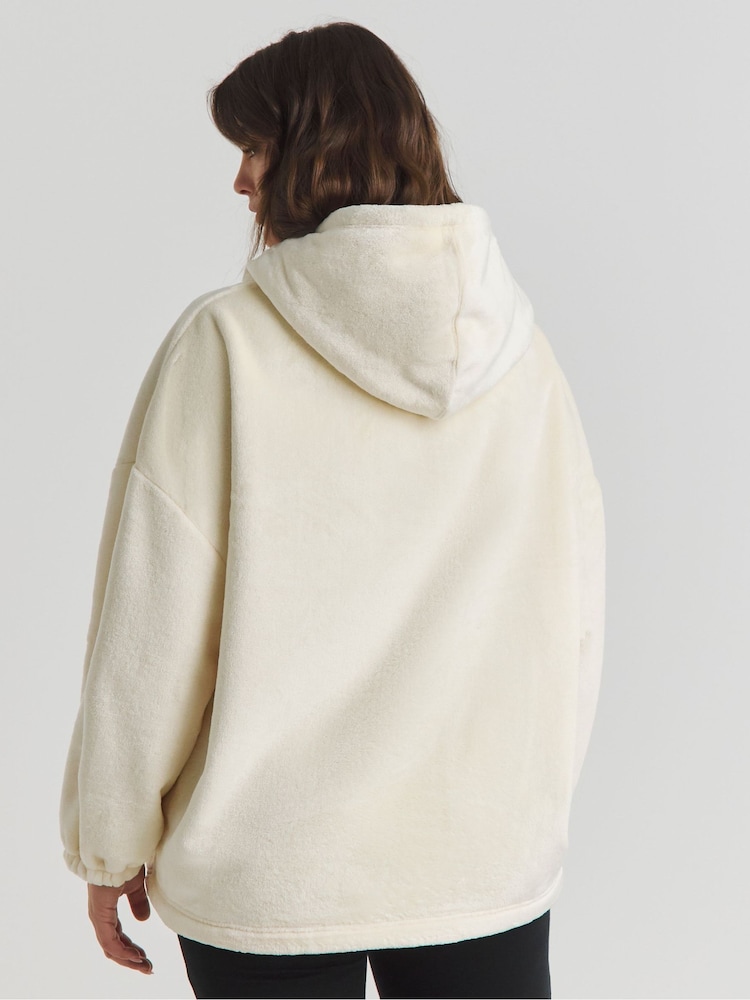 Simply Be Cream Pretty Secrets Bell Sleeve Fleece Lined Hoodie - Image 2 of 4