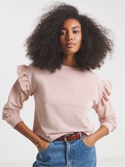 Simply Be Pink Frill Detail Sweatshirt - Image 1 of 4