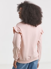 Simply Be Pink Frill Detail Sweatshirt - Image 2 of 4