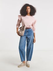 Simply Be Pink Frill Detail Sweatshirt - Image 3 of 4