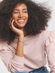Simply Be Pink Frill Detail Sweatshirt - Image 4 of 4