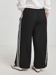 Simply Be Black Contrast Waist Side Stripe Trousers - Image 2 of 4