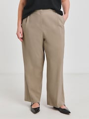 Simply Be Nude Tab Detail Wide Leg Trousers - Image 3 of 6