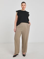Simply Be Nude Tab Detail Wide Leg Trousers - Image 6 of 6