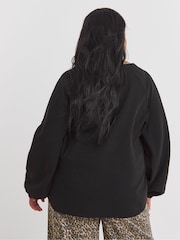 Simply Be Black Cheesecloth Boxy Shirt - Image 2 of 4