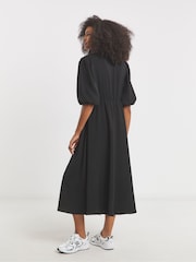Simply Be Black Tie Front Midi Dress - Image 2 of 4