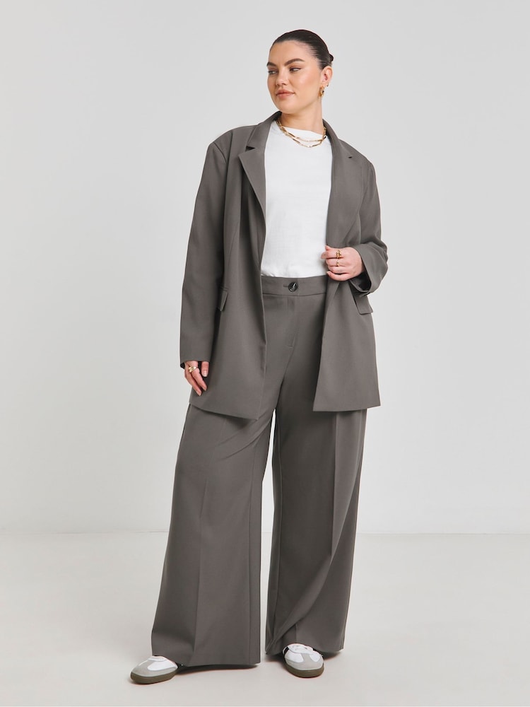 Simply Be Grey Nude Single Breasted Blazer - Image 5 of 5