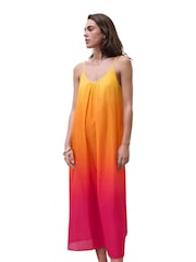 Chantelle Orange Aurora 100% Cotton Maxi Beach Dress - Image 2 of 5