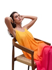 Chantelle Orange Aurora 100% Cotton Maxi Beach Dress - Image 3 of 5