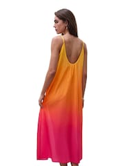 Chantelle Orange Aurora 100% Cotton Maxi Beach Dress - Image 4 of 5