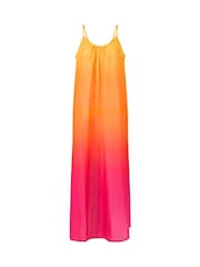 Chantelle Orange Aurora 100% Cotton Maxi Beach Dress - Image 5 of 5
