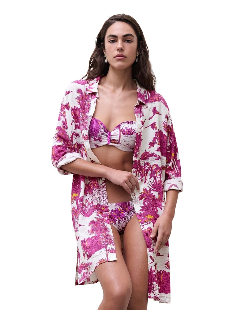 Chantelle Pink Passionate Long Sleeve Beach Shirt - Image 1 of 4 Chantelle Pink Passionate Long Sleeve Beach Shirt - Image 1 of 4