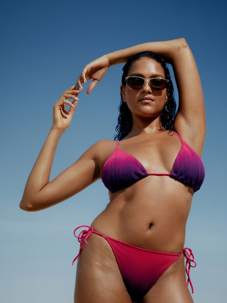 Chantelle Pink Pulp Non Wired Textured Triangle Bikini Top - Image 1 of 5