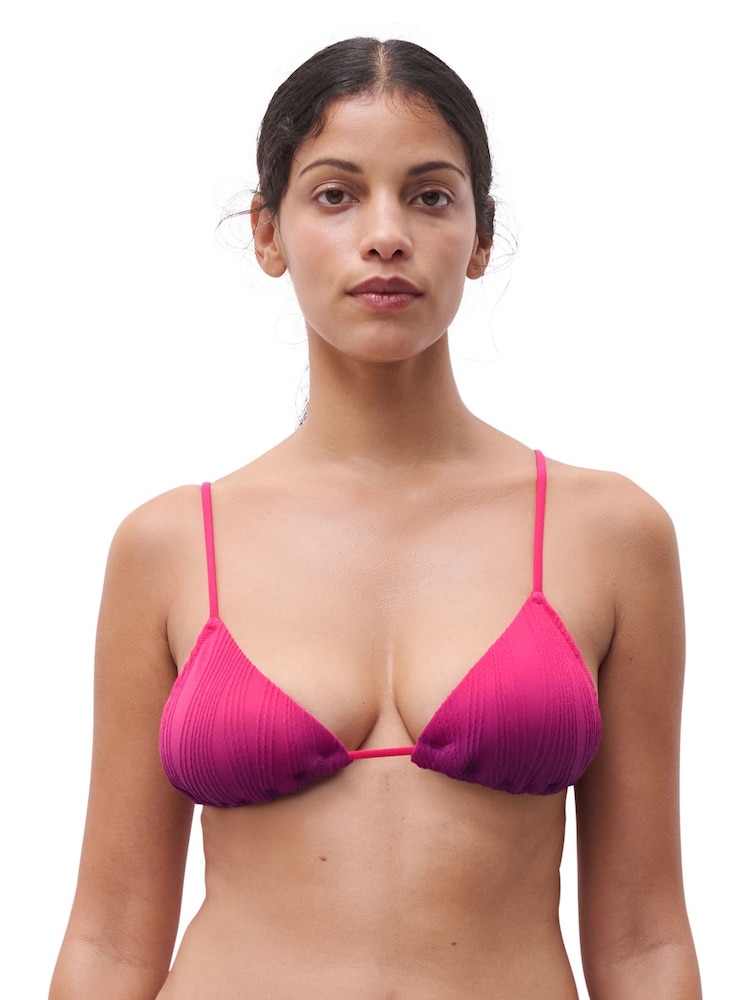 Chantelle Pink Pulp Non Wired Textured Triangle Bikini Top - Image 2 of 5