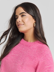Simply Be Pink Short Sleeve Sponge Crew Neck Jumper - Image 3 of 4
