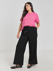 Simply Be Pink Short Sleeve Sponge Crew Neck Jumper - Image 4 of 4