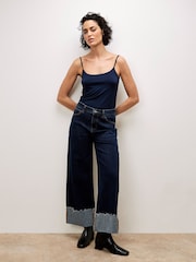 Apricot Blue Ikeda Straight Leg Turn Up Jeans - Image 2 of 6