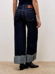 Apricot Blue Ikeda Straight Leg Turn Up Jeans - Image 5 of 6