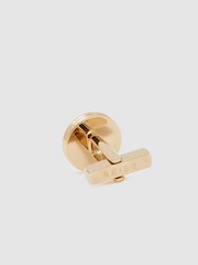 Reiss Gold/Tigers Eye Ripley Inlaid Round Cufflinks - Image 4 of 5