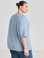 Simply Be Blue Half Sleeve Knitted Jumper - Image 2 of 4