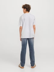أبيض - JACK & JONES JUNIOR Skull Print 100% Cotton T-Shirt - صورة 3 من 7