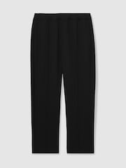 Reiss Black City Interlock Straight-Leg Drawstring Trousers - Image 2 of 6